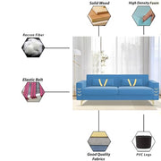 Ivary 3 Seater Sofa Set for Living Room (Black Colour) Premium Fabric Sofa