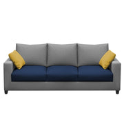 Rihan 3 Seater Sofa Set Living Room (Blue Grey Fabric)