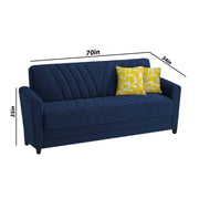 Francis 3 Seater Sofa Set for Living Room (Blue) Fabric