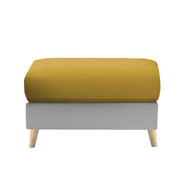 Lizel LHS 6 Seater L Shape Sofa Set with Center Table for Living Room (Yellow Grey Fabric) Premium Velvet Fabric Sofa