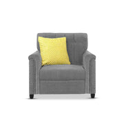 Rogelio 1 Seater Sofa Set for Living Room (Black Fabric)
