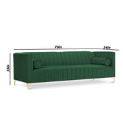 Canova 3+1 Seater Sofa Set for Living Room (Green) Premium Velvet Fabric Sofa