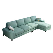 Hudson 5 Seater L Shape Sofa Set for Living Room (Light Green Fabric) Right Side