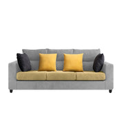 Hazer 3 Seater L Shape Sofa Set for Living Room (Cream Grey Fabric) Left Side