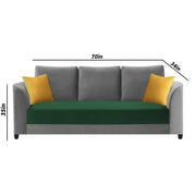 Francy 3 Seater Sofa Set for Living Room | (Turquise Fabric)