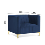 Canova 3+1 Seater Sofa Set for Living Room (Blue) Premium Velvet Fabric Sofa