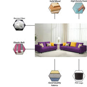 Minta 3+2 Seater Sofa Set for Living Room (Black Colour Fabric) Premium Fabric Sofa