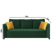 Francy 3 Seater Sofa Set for Living Room | (Turquise Fabric)
