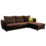 Stella RHS 4 Seater L Shape Sofa Set for Living Room (Brown) Premium Velvet Fabric Sofa