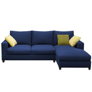 Rihan 4 Seater L Shape Sofa Set Living Room (Blue Fabric) Right Side Sofa