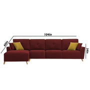 Antonio LHS 6 Seater L Shape Sofa Set for Living Room (Maroon Premium Fabric)