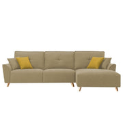 Antonio RHS 4 Seater L Shape Sofa Set for Living Room (Cream Premium Fabric)