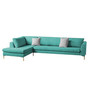 Romeio LHS 6 Seater L Shape Sofa Set for Living Room (Cream Fabric)