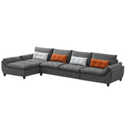 Abner 6 Seater L Shape Sofa for Living Room Color - Grey | Left Side Sofa.