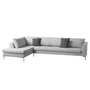 Romeio LHS 6 Seater L Shape Sofa Set for Living Room (Cream Fabric)