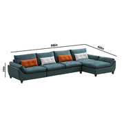 Abner 6 Seater L Shape Sofa for Living Room Color - Green | Right Side Sofa.