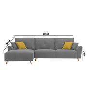 Antonio LHS 4 Seater L Shape Sofa Set for Living Room (Grey Premium Fabric)