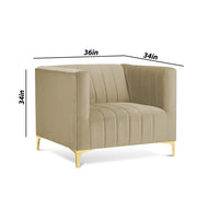Canova 3+1 Seater Sofa Set for Living Room (Cream) Premium Velvet Fabric Sofa