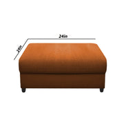 Rihan 4 Seater L Shape Sofa Set with Ottoman for Living Room (Orange Fabric) Right Side Sofa