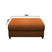 Rihan 4 Seater L Shape Sofa Set with Ottoman for Living Room (Orange Fabric) Left Side Sofa