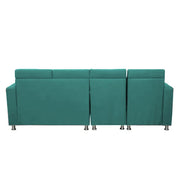 Emma RHS 6 Seater L Shape Sofa Set for Living Room (Turquise Fabric)
