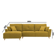 Antonio LHS 4 Seater L Shape Sofa Set for Living Room (Yellow Premium Fabric)