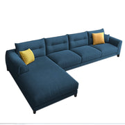 Hazer 6 Seater Sofa Set for Living Room (Blue Fabric) Left Side Sofa