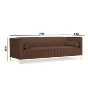 Canova 3+1 Seater Sofa Set for Living Room (Brown) Premium Velvet Fabric Sofa
