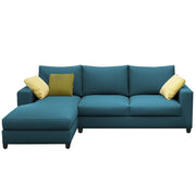 Rihan 4 Seater L Shape Sofa Set Living Room (Turquise Fabric) Left Side Sofa