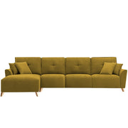 Antonio LHS 6 Seater L Shape Sofa Set for Living Room (Yellow Premium Fabric)
