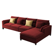 Delton RHS 6 Seater L Shape Sofa Set for Living Room (Maroon) Premium Fabric