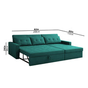 Casaliving Treshta 4 Seater LHS L - Shape Pull-Out Sofa Cum Bed with Storage Sofa for Living Room (Brown Fabric Color) Premium Fabric Sofa Set for Living Room Sofa Cum Bed