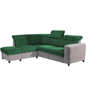 Nanzy 4 Seater L Shape Sofa Set for Living Room | Colour (Green Grey) Left Side