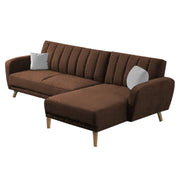 Rino RHS 4 Seater L Shape Sofa Set for Living Room (Brown Fabric)