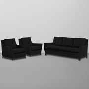 Slove 3 +1 + 1 Seater Sofa Set for Living Room | Color - Cream Black | Premium Fabric Sofa