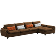 Abner 6 Seater L Shape Sofa for Living Room Color - Brown | Right Side Sofa.