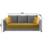 Francy 3 Seater Sofa Set for Living Room | (Turquise Fabric)