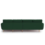 Lizel RHS 6 Seater L Shape Sofa Set with Center Table for Living Room (Green Fabric) Premium Velvet Fabric Sofa