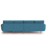 Lizel LHS 6 Seater L Shape Sofa Set with Center Table for Living Room (Turquise Fabric) Premium Velvet Fabric Sofa