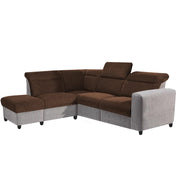 Nanzy 4 Seater L Shape Sofa Set for Living Room | Colour (Brown Grey) Left Side