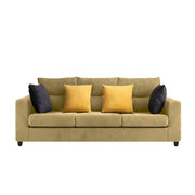Hazer 3 Seater L Shape Sofa Set for Living Room (Cream Fabric) Left Side