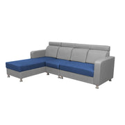 Emma RHS 6 Seater L Shape Sofa Set for Living Room (Blue Grey Fabric)