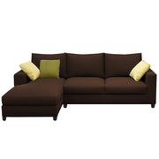 Rihan 4 Seater L Shape Sofa Set Living Room (Brown Fabric) Left Side Sofa