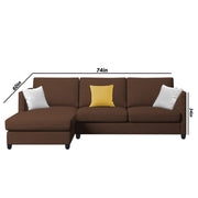 Hanery 4 Seater L Shape Sofa Set for Living Room | Colour - Brown