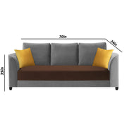 Francy 3 Seater Sofa Set for Living Room | (Turquise Fabric)