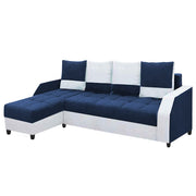 Severny 6 Seater L Shape Sofa Set for Living Room (Blue Grey Fabric) Left Side
