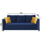 Francy 3 Seater Sofa Set for Living Room | (Turquise Fabric)