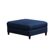 Adonway 6 Seater L Shape Sofa Set with Center Table for Living Room (Blue) Premium Fabric Sofa