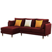 Croosen LHS 4 Seater L Shape Sofa Set for Living Room (Maroon Colour) Premium Velvet Fabric