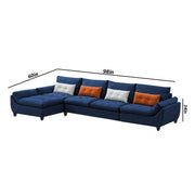 Abner 6 Seater L Shape Sofa for Living Room Color - Blue | Left Side Sofa.